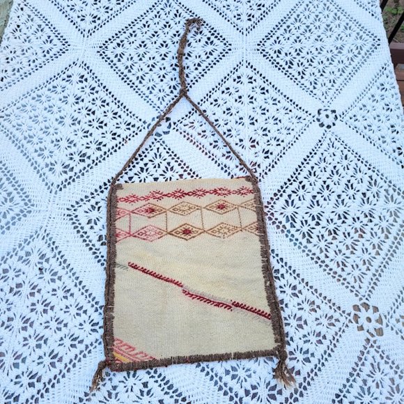 Vintage Tapestry Navajo Aztec Native American Western SW Art Bag Purse Satchel - Picture 8 of 8